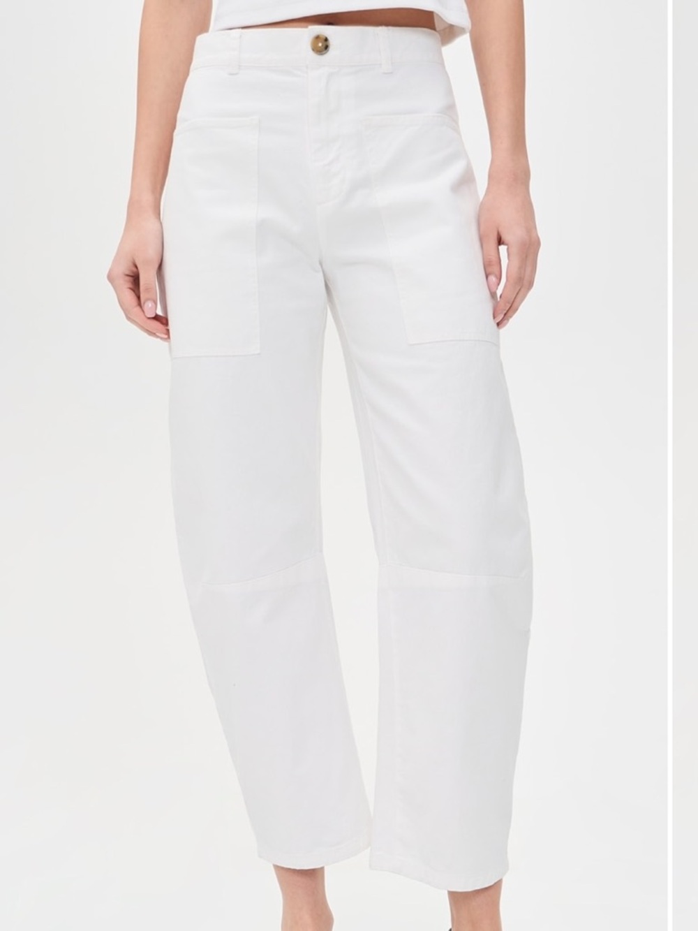 Velvet by Graham and Spencer Brylie Cargo Barrel Pant White Size 8